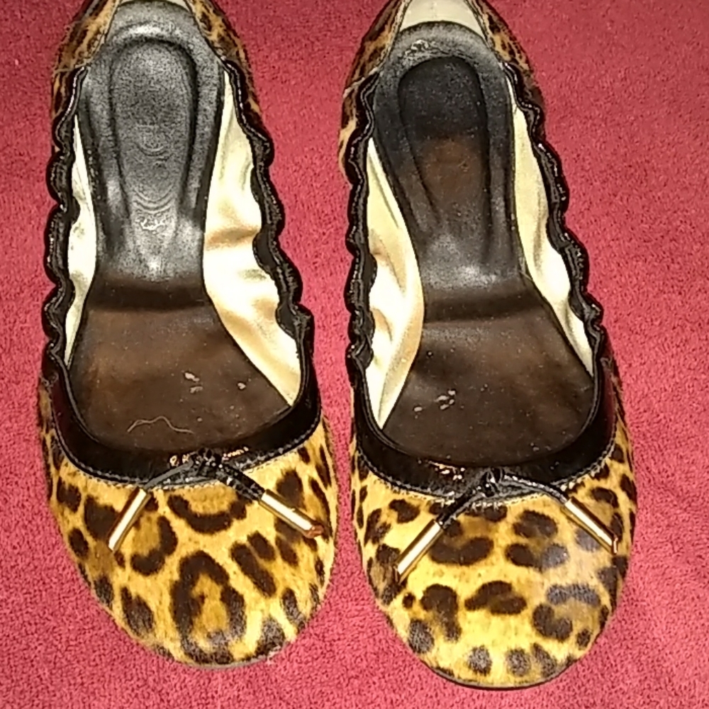 Tod's flat leopard print horsehair size 8 eu 38